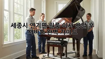 세종시 연기면 원룸 이사, 용달 후 서비스 완벽 가이드